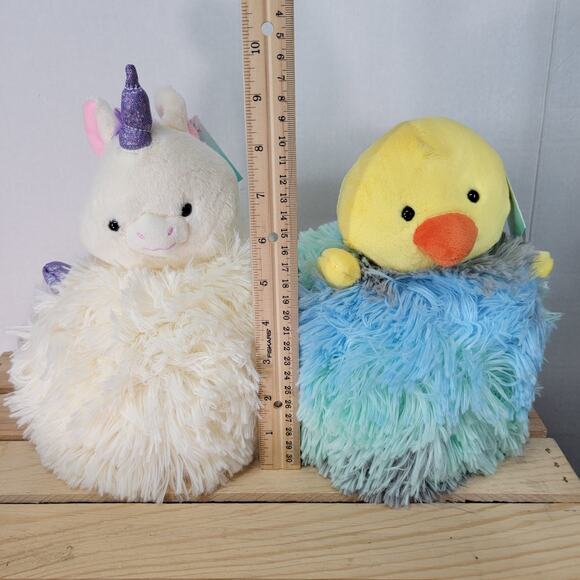 Set of 2 HUG Fuzzy Plushes: Fluffy Unicorn & Fluffy Duck - NWT - Picture 8 of 8